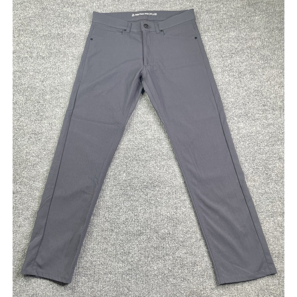 Western Rise Diversion Pants Mens 30x30 Charcoal Grey Slim Straight Stretch